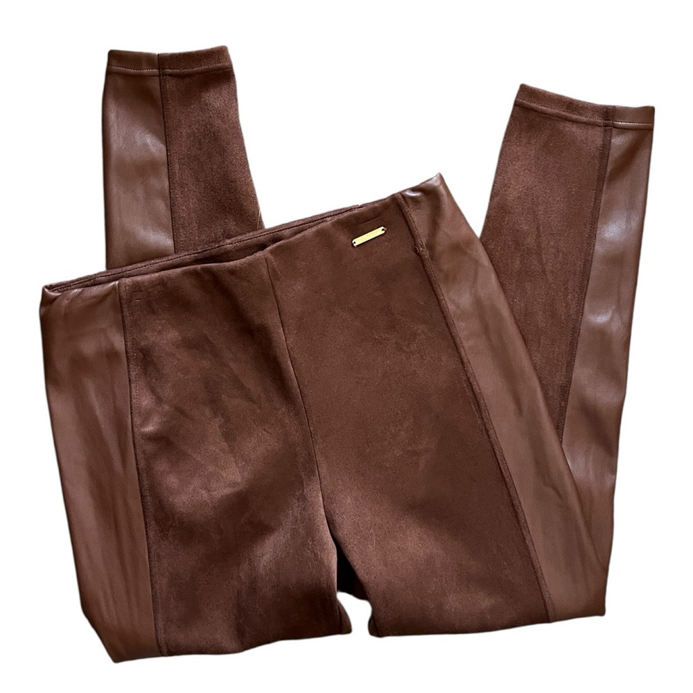 Marc New York Faux Leather and Suede Pants With Full Waist Control